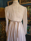 Vintage 70s Gunne Sax White & Pink Floral Dress
