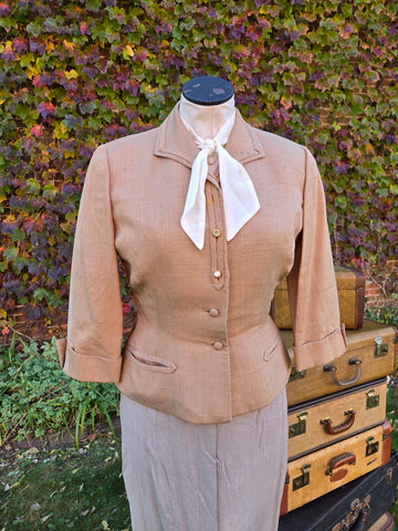 Vintage 40s Tailored Brown Suit Jacket