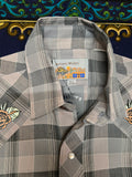 Unforgiven Upcycled Vintage Rose Gray Plaid Western