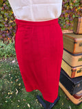 Vintage 60 Persian Wool Collar Red Jacket Skirt Set