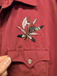 Vintage Burgundy Weapons Embroidery Western