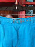 Vintage 60s Blue Belted High Waisted  Shorts