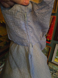 Vintage 50s sheer blue dress & shawl set w/ Rhinestones