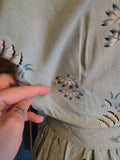 Vintage 40s blue floral and white lace cotton day dress