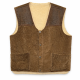 Vintage 70s Brown Corduroy and Leather Western Vest