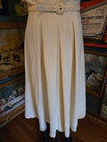Vintage 50s white & gold embroidered wool dress