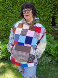 Unforgiven Upcycle 70's Polyester Scrap Quilt Hoodie