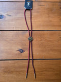 Unforgiven Kissing Angels Red & Black Leather Bolo Tie