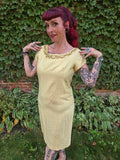 Vintage 60s Yellow Formal Pencil Dress