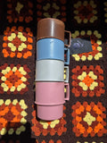 Vintage set of 4 pastel tupperwear cups