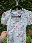 Vintage 60s White with Red Roses Mini Dress