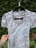 Vintage 60s White with Red Roses Mini Dress