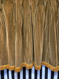 Vintage Green Velvet with Gold fringe Curtain