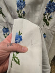 Vintage 60s White Wiggle Dress with Blue Roses