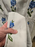 Vintage 60s White Wiggle Dress with Blue Roses
