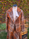 Vintage 70s Wool Plaid Jacket and Skirt Set
