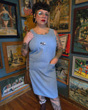 Vintage 90s Nautical Sailor Denim Jumper Dress