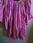 Vintage Purple Metallic Rainbow Stripe Bell Sleeve Top