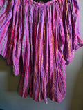 Vintage Purple Metallic Rainbow Stripe Bell Sleeve Top