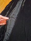 Vintage 30s Art Deco Black Velvet Dress with Belt