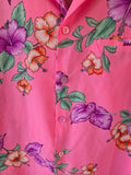 Vintage 80s Pink and Purple Lily & Hibiscus Shirt