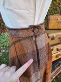 Vintage 70s Wool Plaid Jacket and Skirt Set