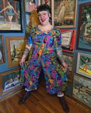 Vintage Volup 90s Abstact Jumpsuit in Pink and Blue