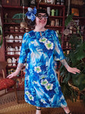 Vintage 70s Blue and Green Sears Hawaiian