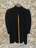Vintage AS IS Gathered Black Velvet Coat