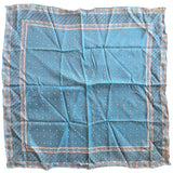 Vintage 50s Pastel Blue Paisley Silk Square Scarf