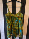 Vintage 60s Catalina Green and Blue Abstract Swimsuit