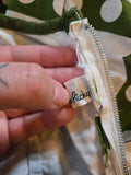 Vintage 50s green and white clover and ladybug dress