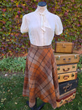 Vintage 70s Wool Plaid Jacket and Skirt Set