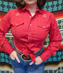 Vintage 60s Red Horse Embroidery Western