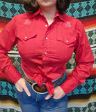 Vintage 60s Red Horse Embroidery Western