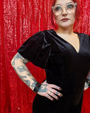 Gently Used Black Velvet Jumpsuit