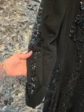 Vintage 1930s Black Wool & Sequin Princess Coat