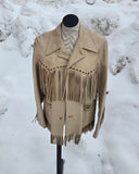 Vintage 50s Deerskin Leather Fringe Coat