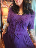 3X Vintage 90s deep purple dress with vest