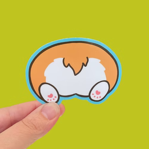 Sassie Cassie Corgi Butt Sticker