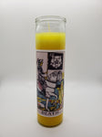 Goathead n' Bunny Yellow Tarot Card Prayer Candle