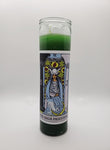 Goathead n' Bunny Green Tarot Card Prayer Candle