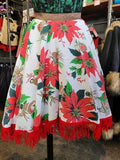 Unforgiven White Poinsettia Christmas Tree Skirt Skirt