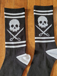 Abernathy's Skull and Scissors Crew Sock
