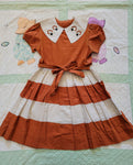 Vintage 1950's Orange and White Dress