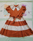Vintage 1950's Orange and White Dress
