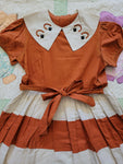 Vintage 1950's Orange and White Dress