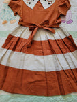 Vintage 1950's Orange and White Dress