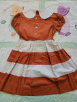 Vintage 1950's Orange and White Dress
