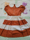 Vintage 1950's Orange and White Dress